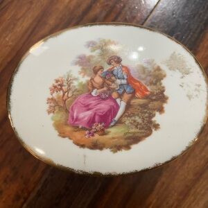 Ornate Romantic Wall Decor Plate in Pink and Gold